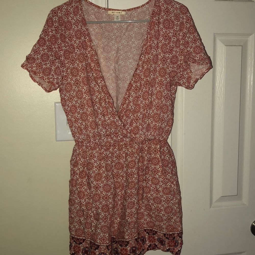 Red Floral Romper